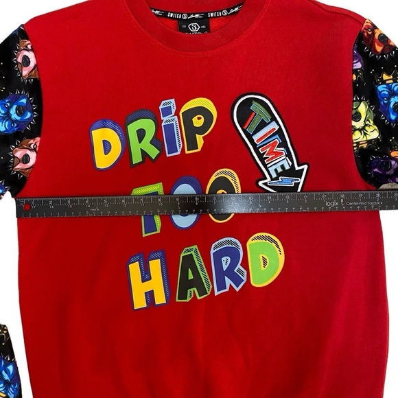 Switch Remarkable Red Drip Too Hard Velvet Sweatshirt Size Medium Pitbulls - Picture 8 of 12